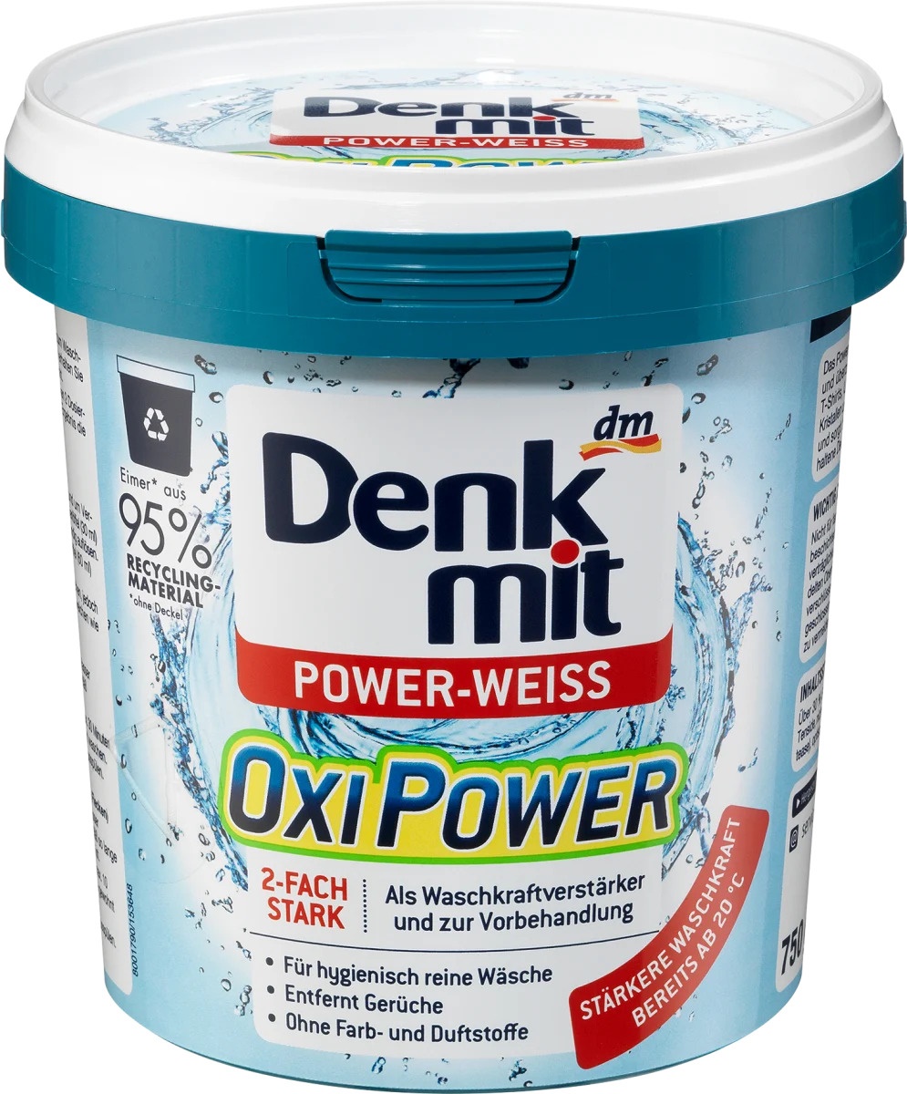 Denkmit плямовивідник для білих речей Oxi Power 750 г
